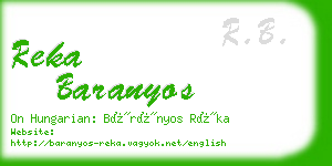 reka baranyos business card